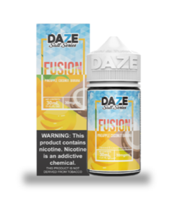 7 Daze Fusion TFN Salts – Pineapple Coconut Banana ICED 30mL Pineapple, Coconut, Banana & Menthol